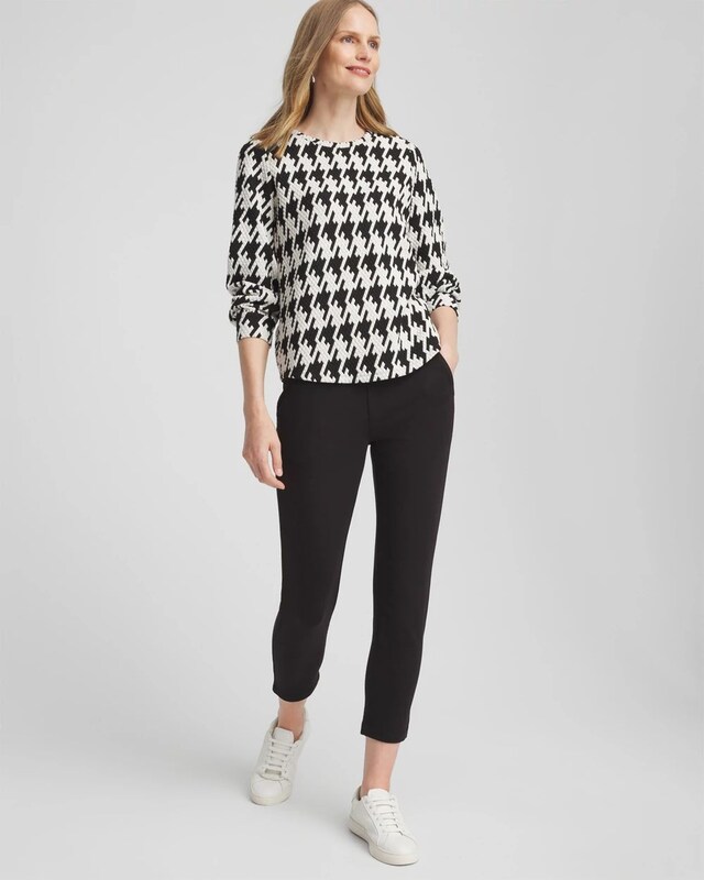 Zenergy Houndstooth Long-Sleeve Top - image 2